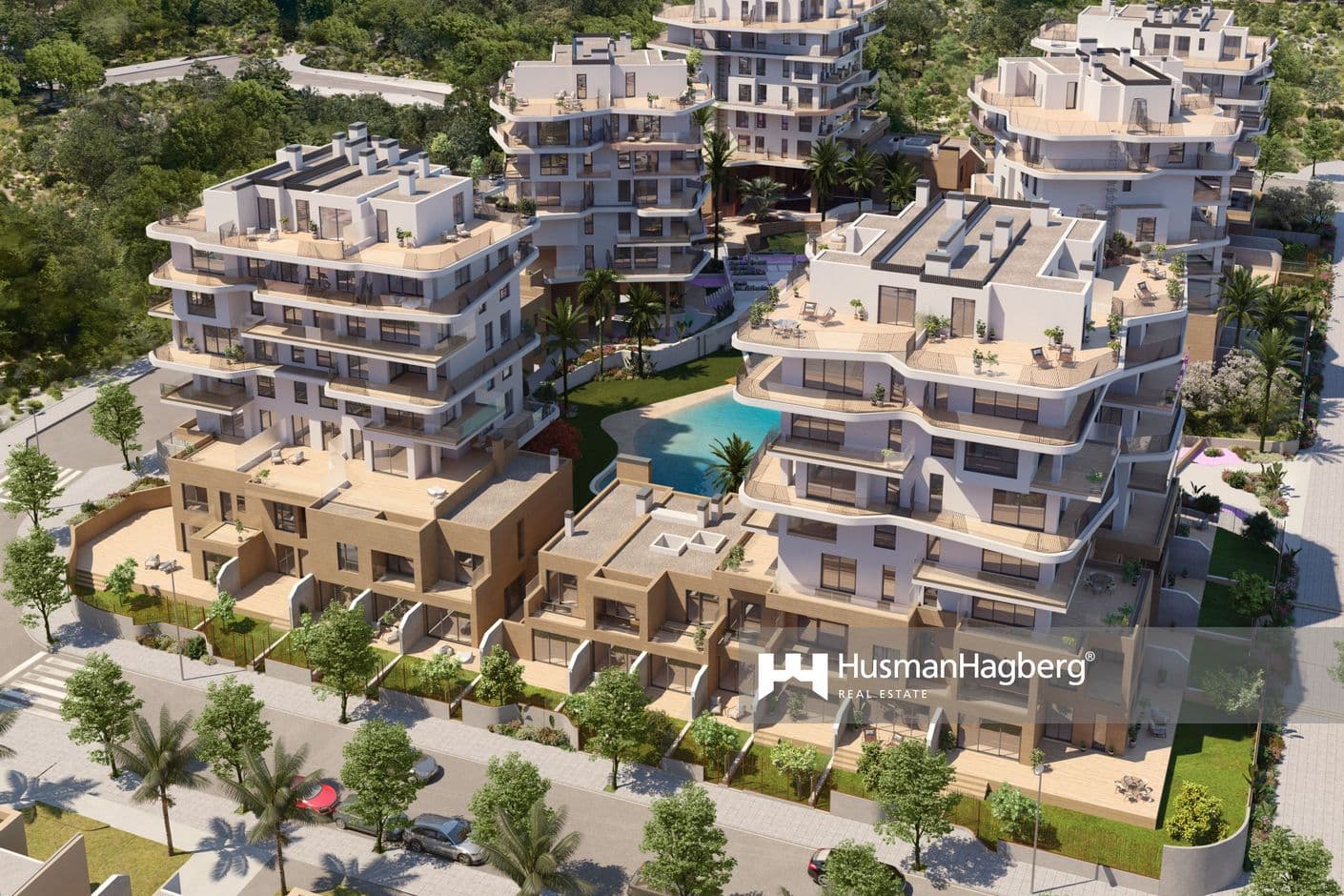 Nybyggda lägenheter med utsikt över havet i Villajoyosa