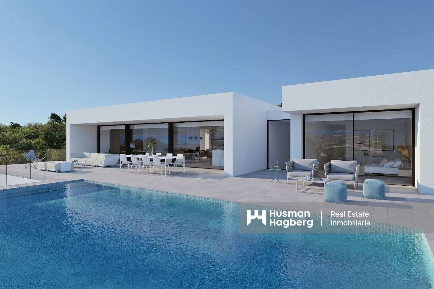 Modern lyxvilla med panoramautsikt över Medelhavet