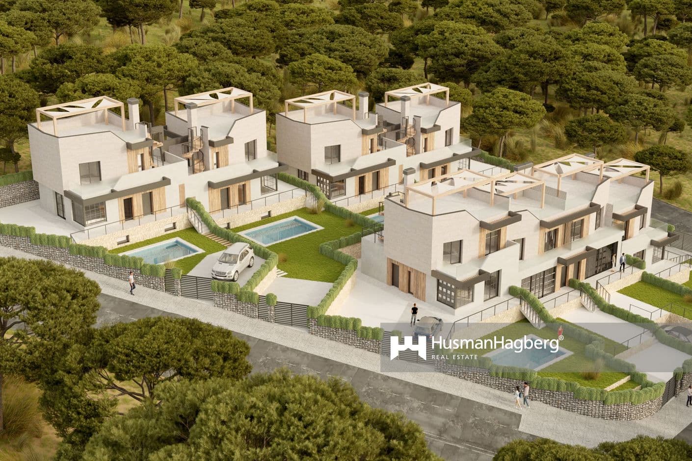 Prisvärda nyproducerade radhus med privat pool i Polop