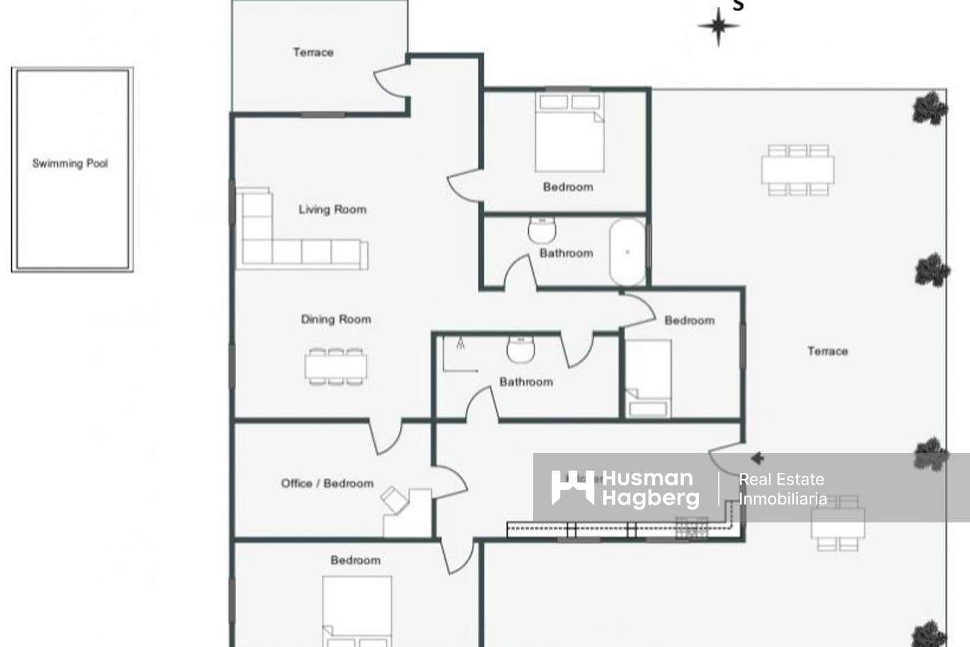 Fristående villa med privat pool och havsutsikt