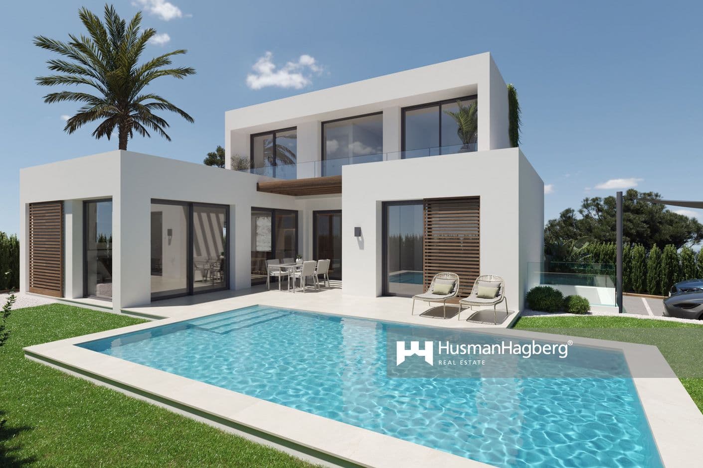 Newly built Ibiza style villas with views in Alfaz del Pi