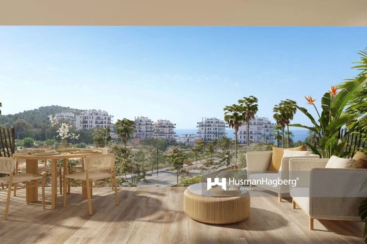 Nybyggda lägenheter med terrass intill stranden i Villajoyosa