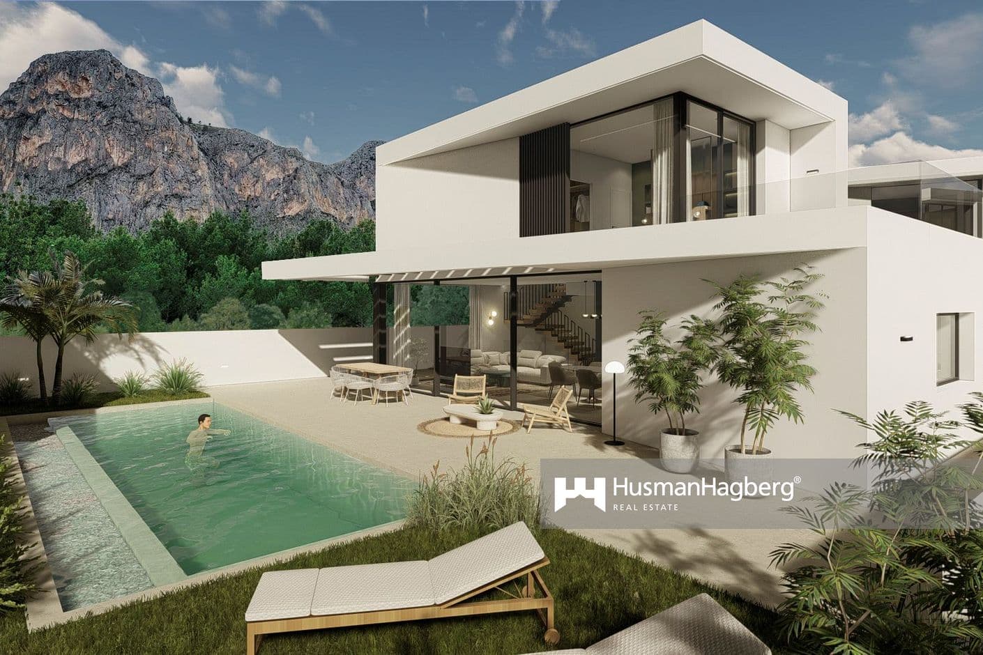 Moderna nybyggda villor med privat pool i Polop