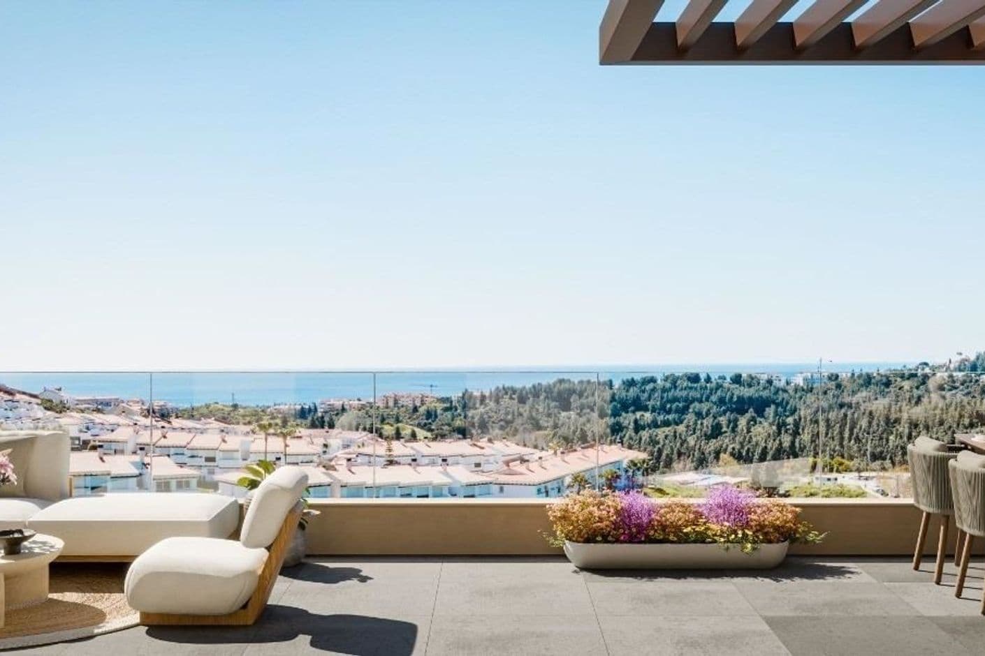 Takvåning med havsutsikt i Mijas Costa