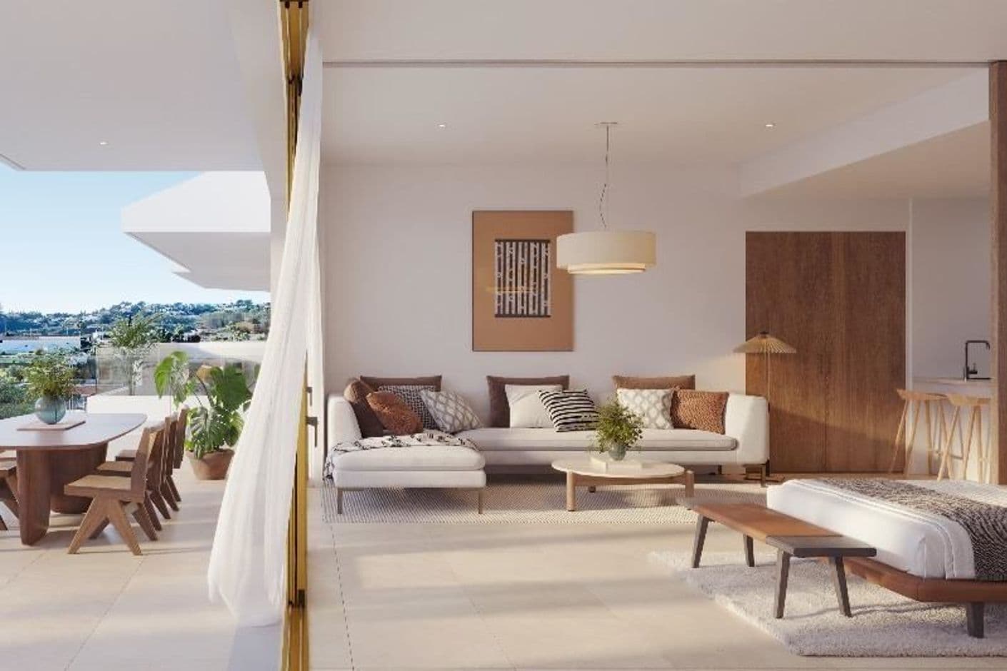 Live in an area with a pool, gym and proximity to the beach and city life