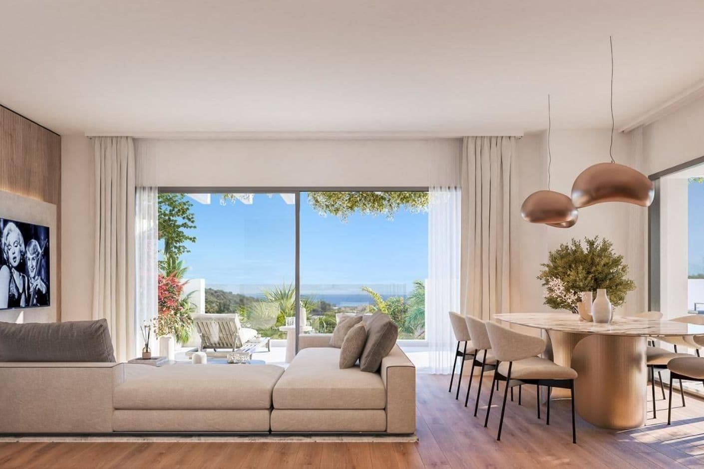 Luxurious apartment with stunning views of the golf course, Mediterranean Sea and the mountains