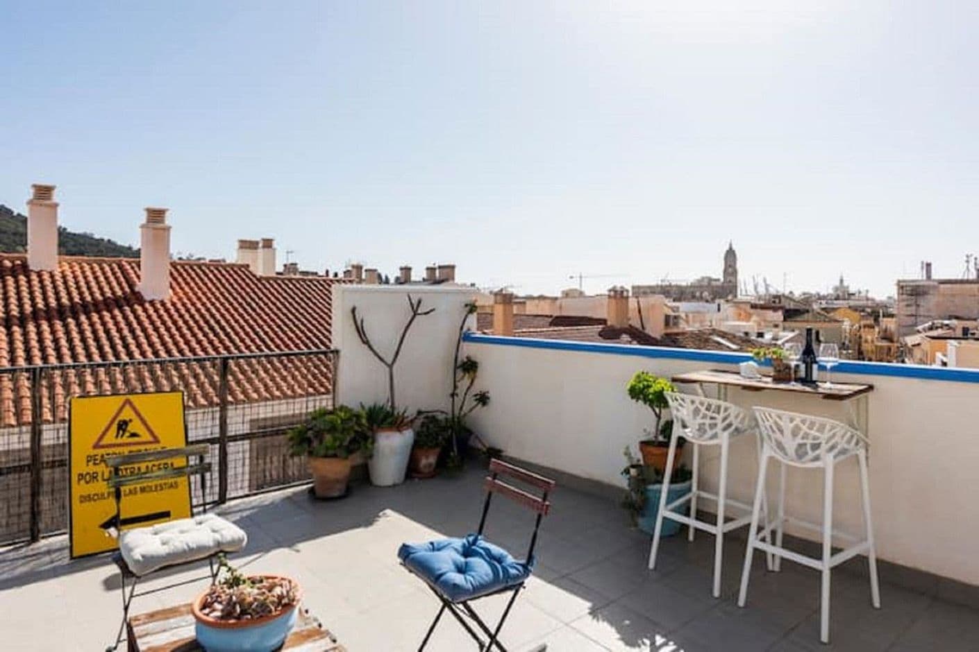 Privat takterrass mitt i Malaga city