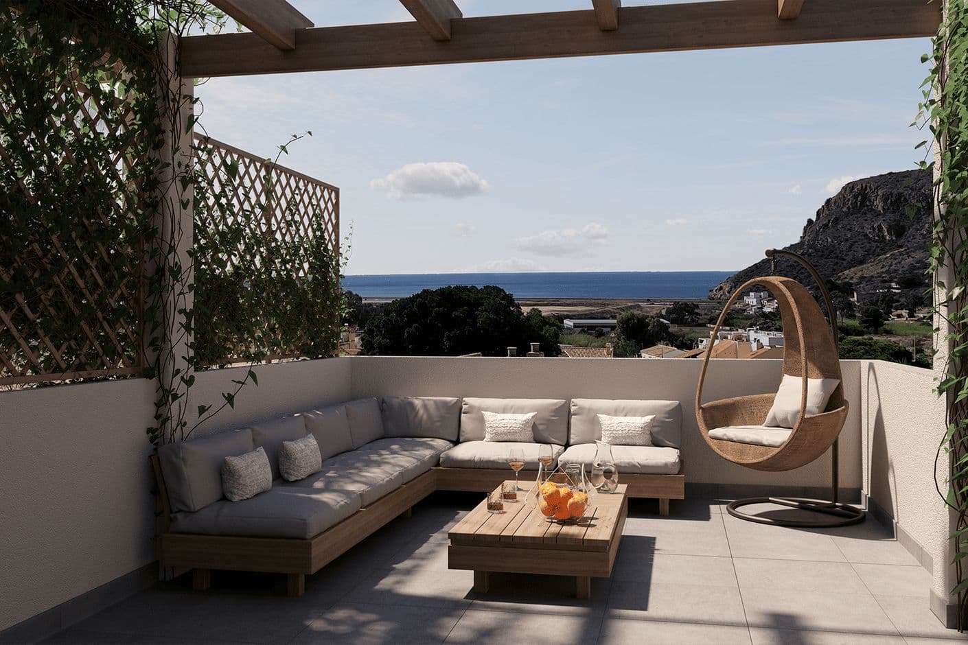 Nya moderna radhus med havsutsikt och privat solarium