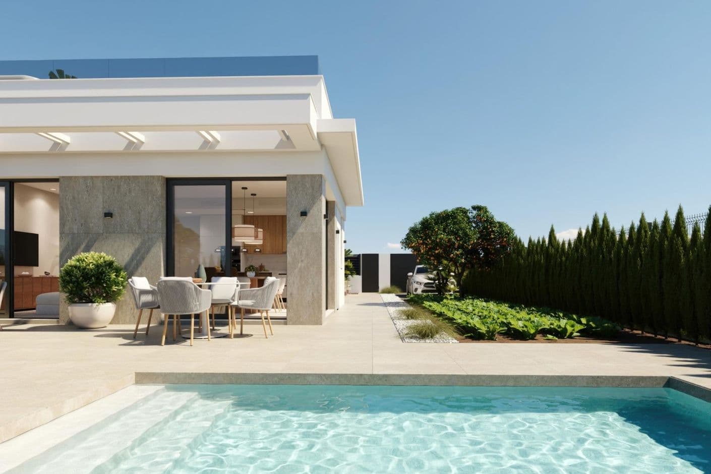 Elegant och nybyggt boende i solrik och harmonisk miljö