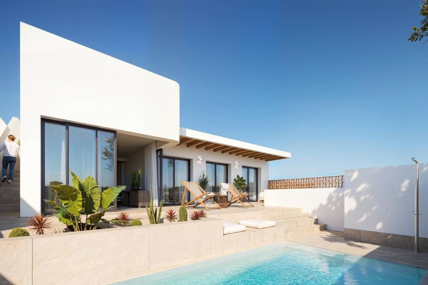 Stilrent radhus i Ibiza-stil med privat pool och takterrass