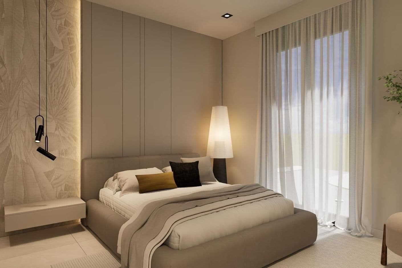 Moderna bungalower med soliga uteplatser nära havet