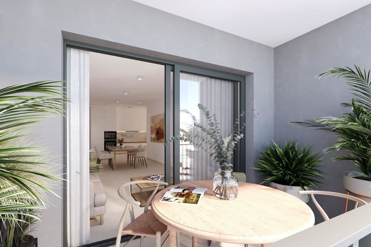 Moderna nybyggda lägenheter med terrass och takpool