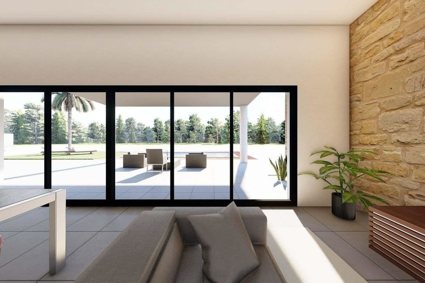 Modern nybyggd villa på stor rustik tomt - ett harmoniskt hem