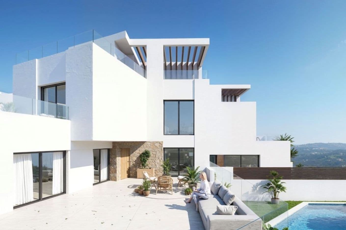 Radhus med tre sovrum, fyra badrum och en enastående takterrass