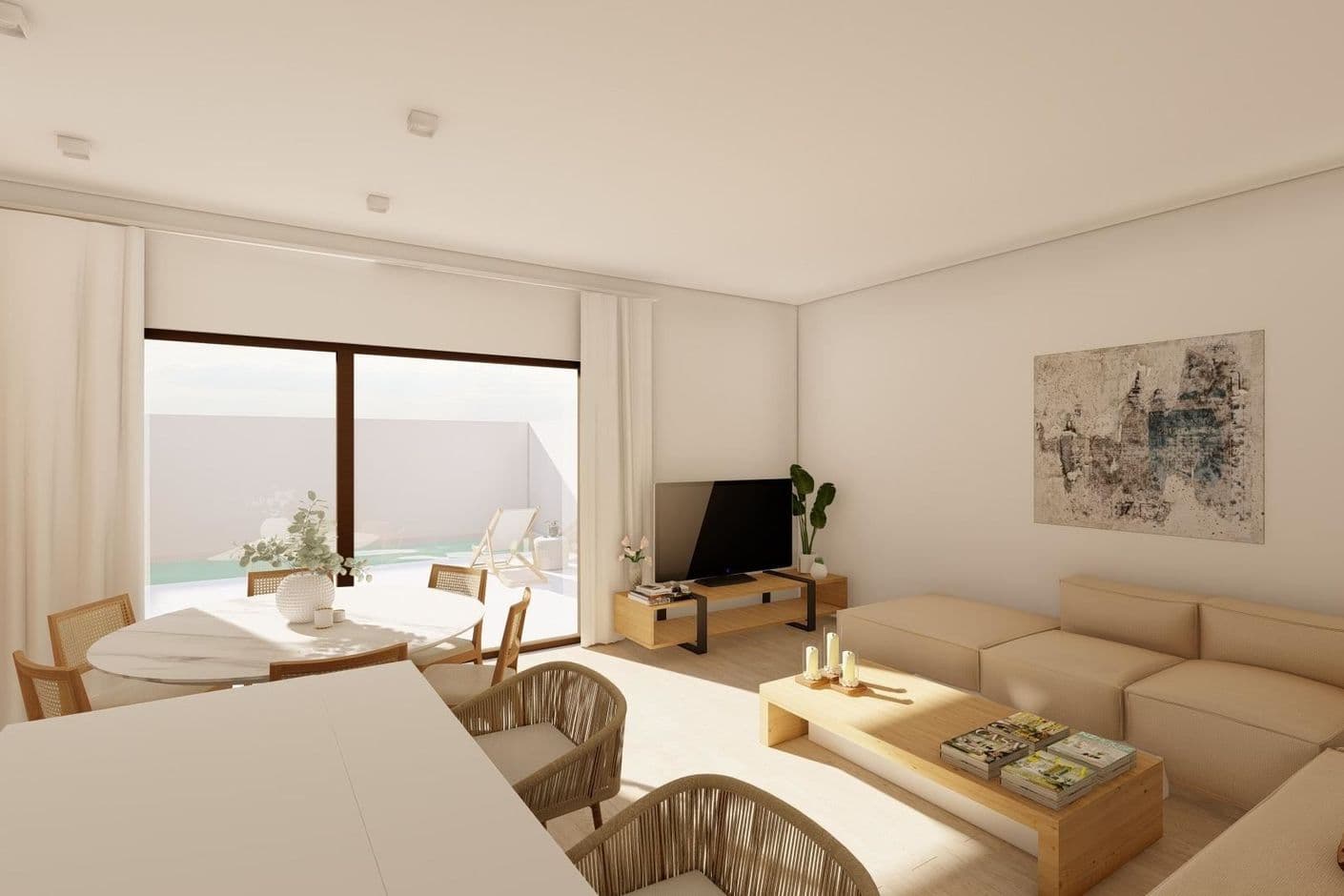 New modern townhouses with private pool and sunny outdoor areas