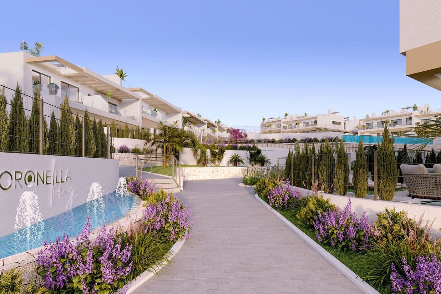 Modern markplanslägenhet med privat trädgård och utsikt över sjöarna