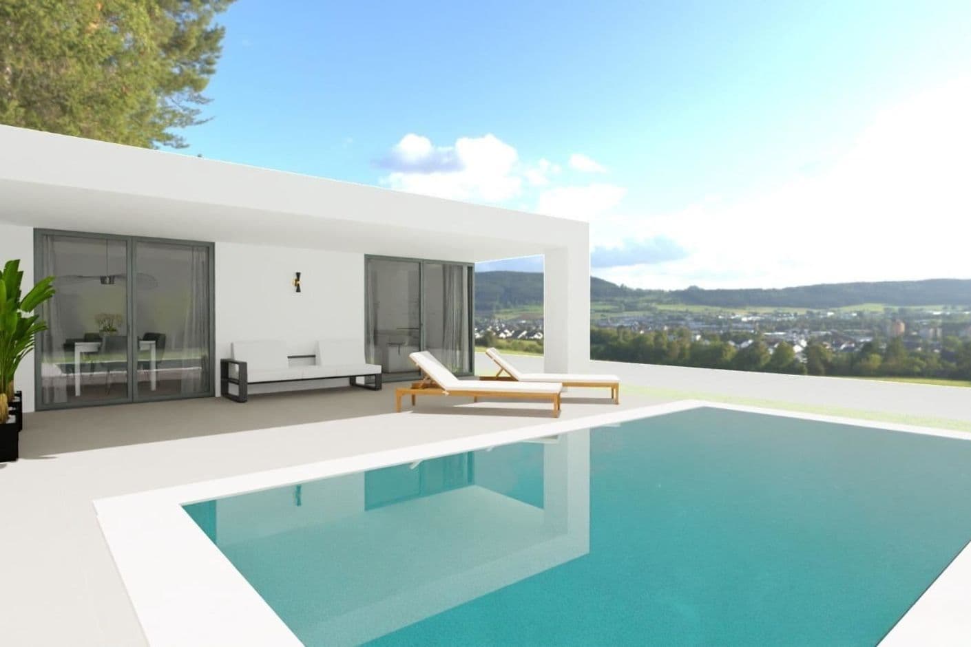 Modern villaoas med privat pool och stora tomter