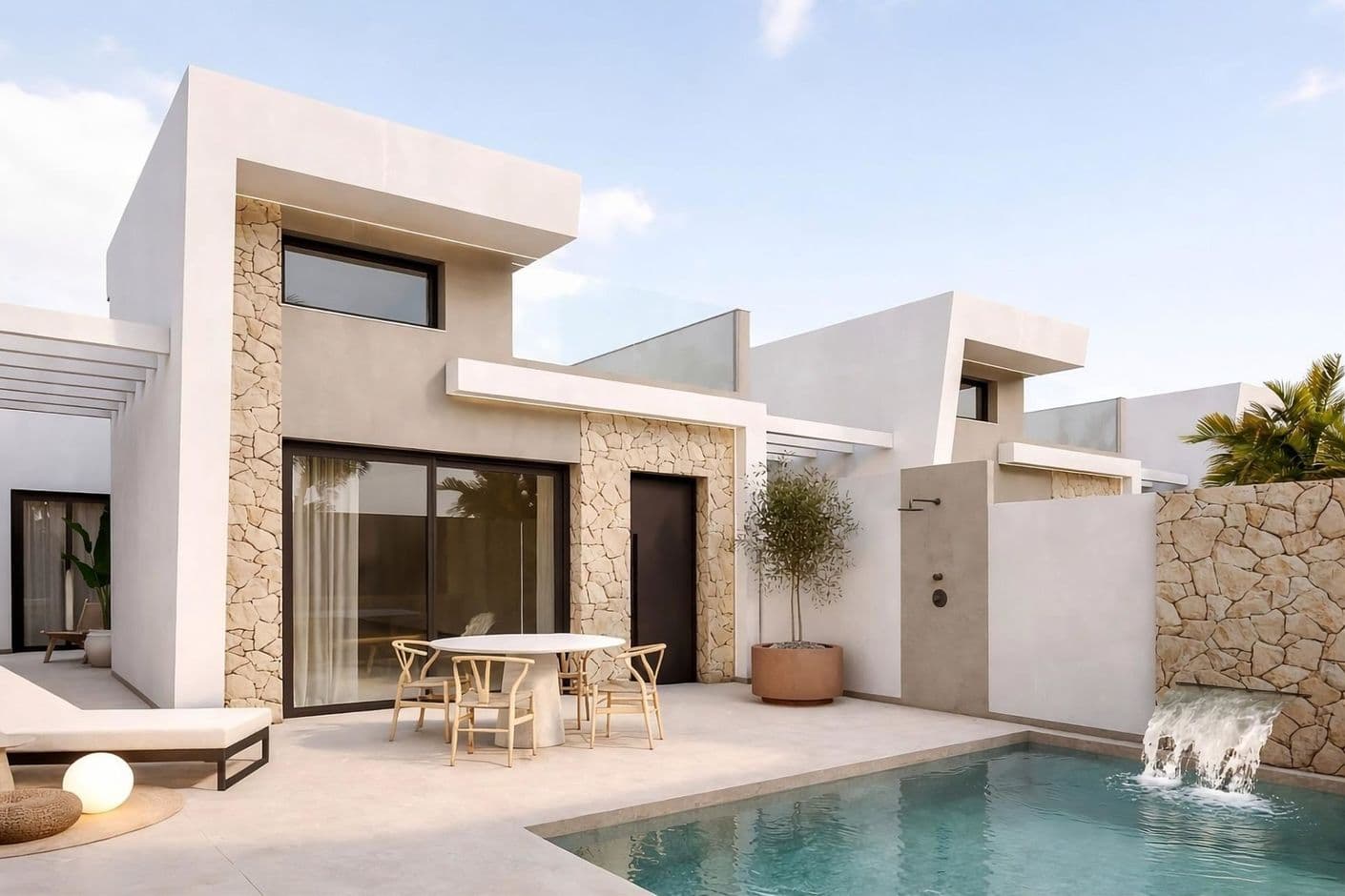 Villas exclusivas de una sola planta con piscina privada y a pocos pasos del mar.