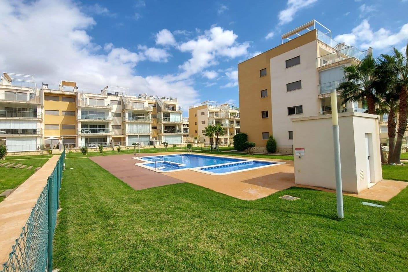 Modern accommodation with large terraces and three communal pools