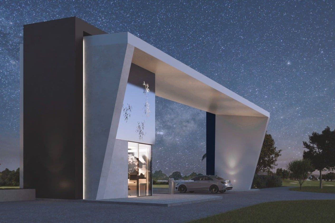 Modern villa med privat pool och takterrass i naturskönt område