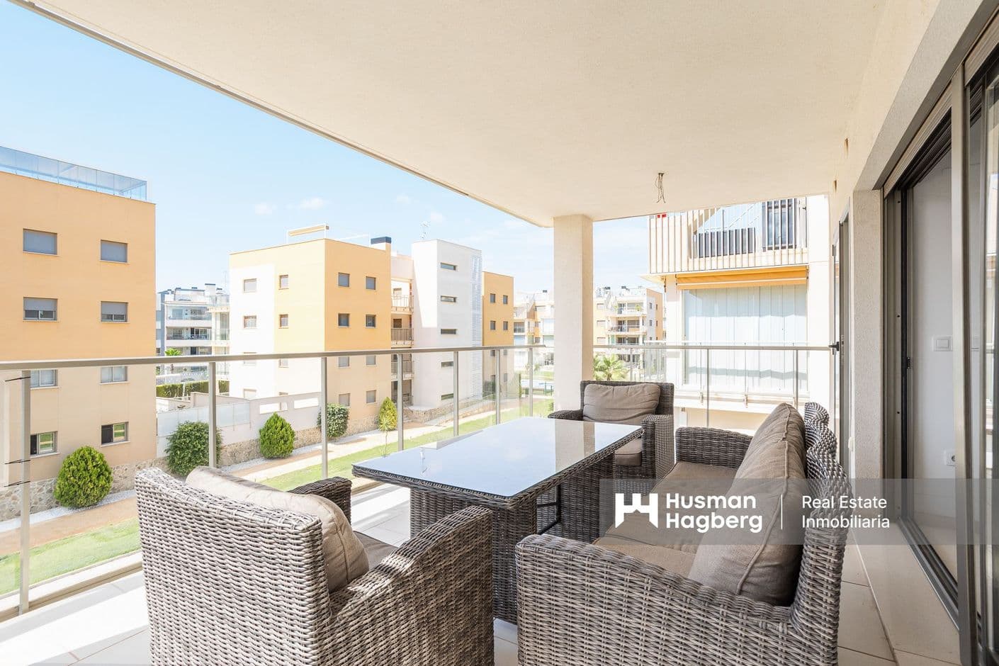 Modern comfort with sunny terrace near sea and golf!