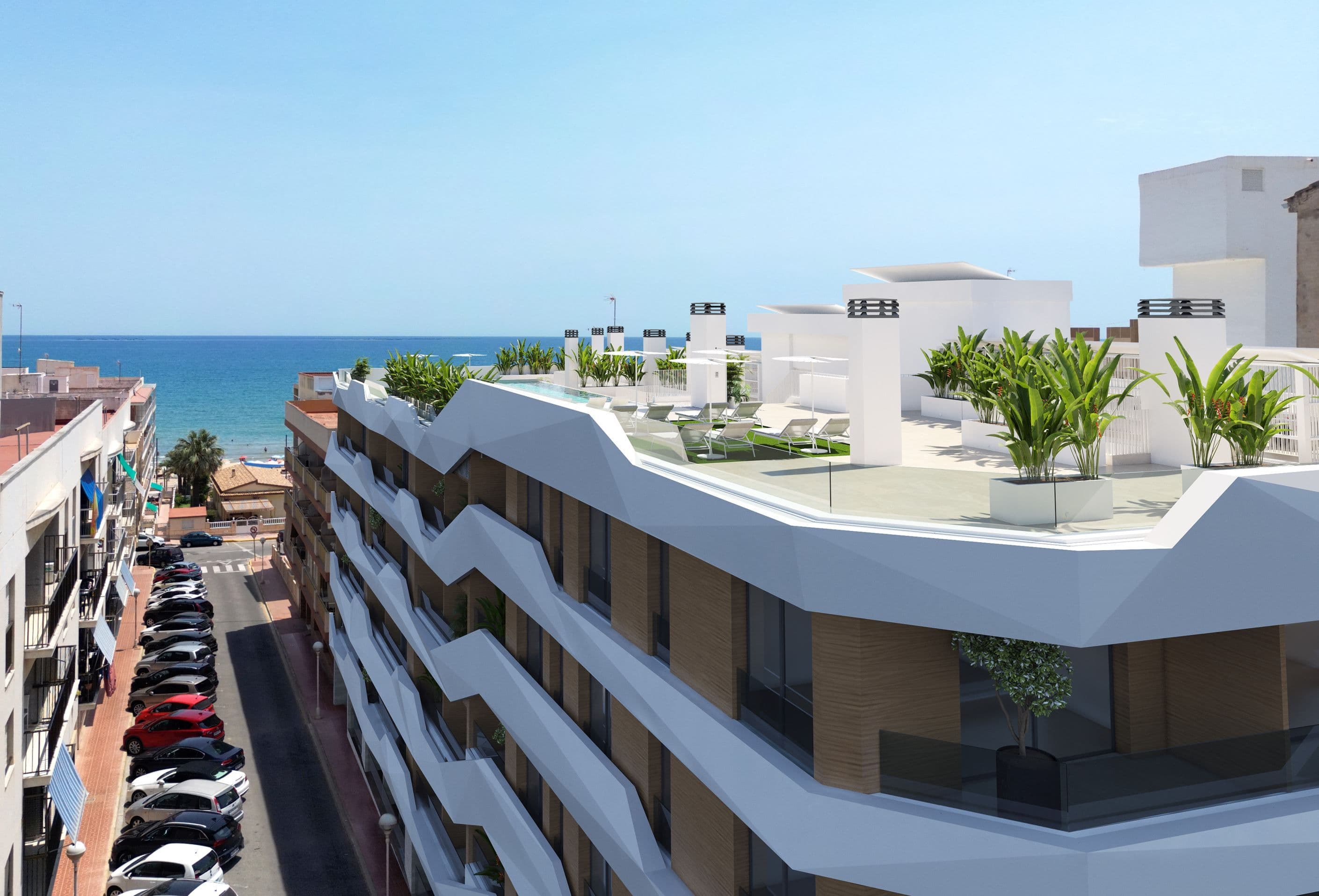 Fachada con vistas al mar