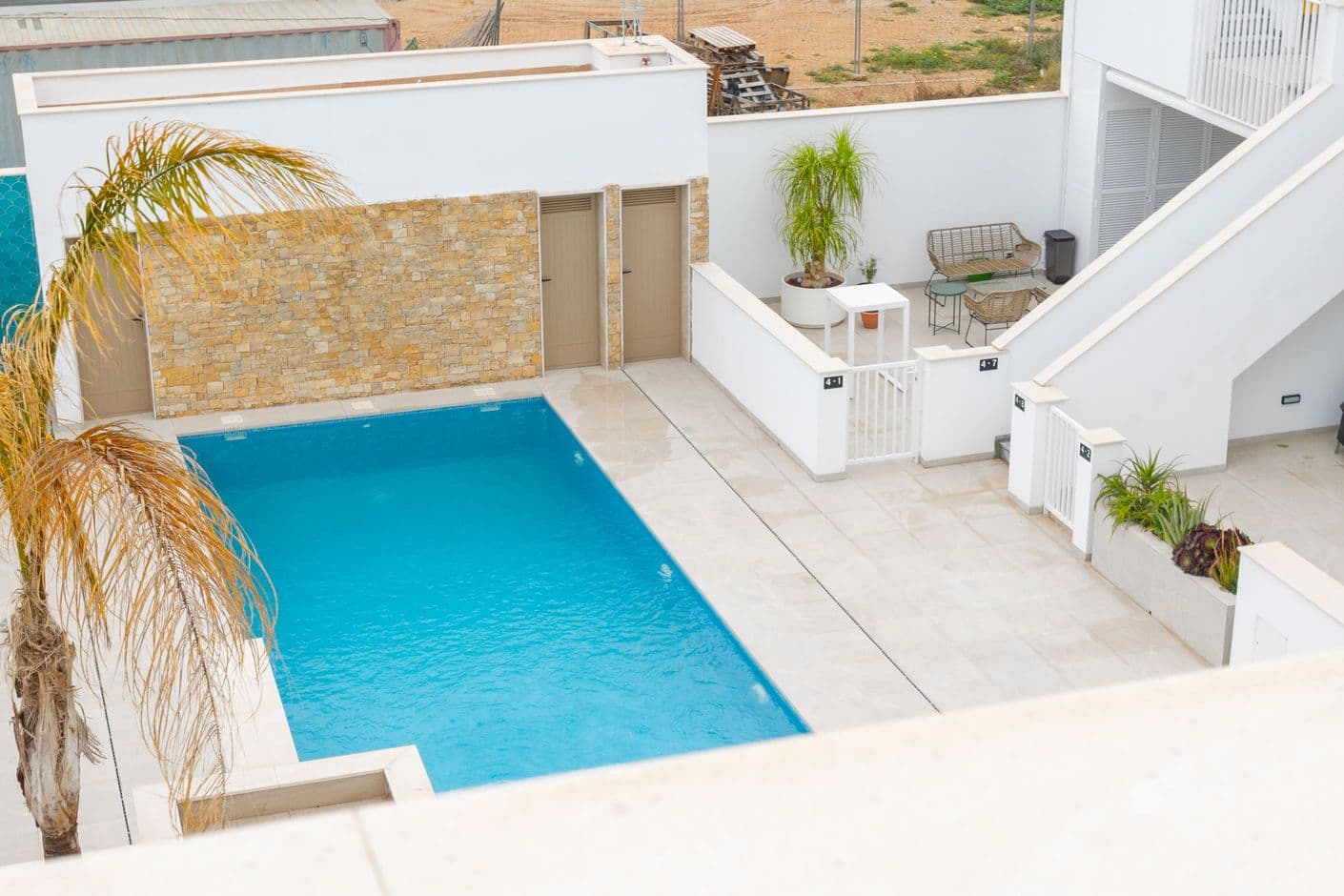 Modern apartment with large roof terrace and communal pool
