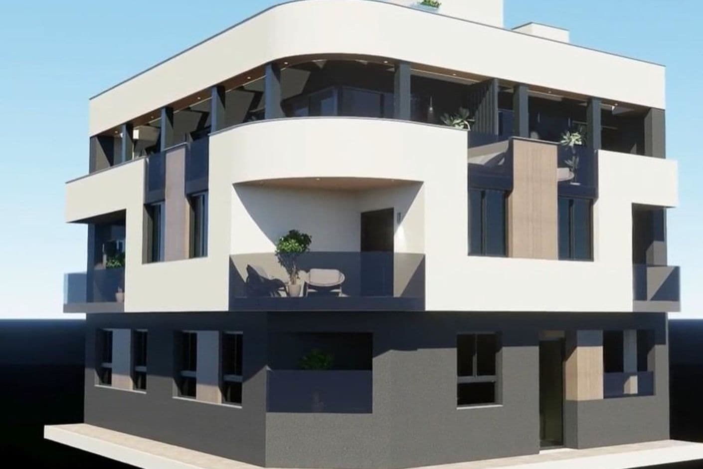 New construction with rooftop pool – in the middle of Torrevieja, only 600 m to the beach