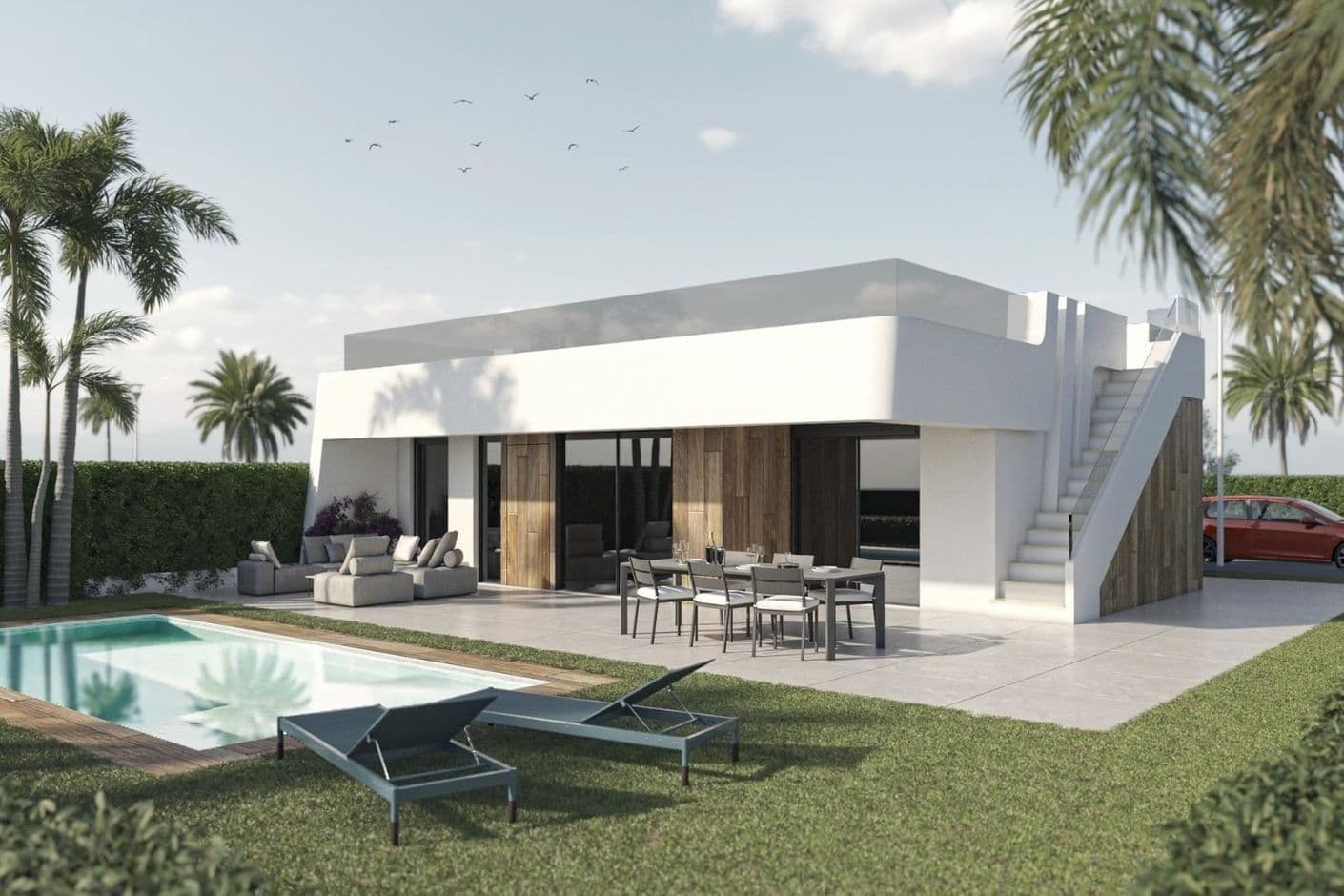 Newly built villas at Condado de Alhama Golf Course