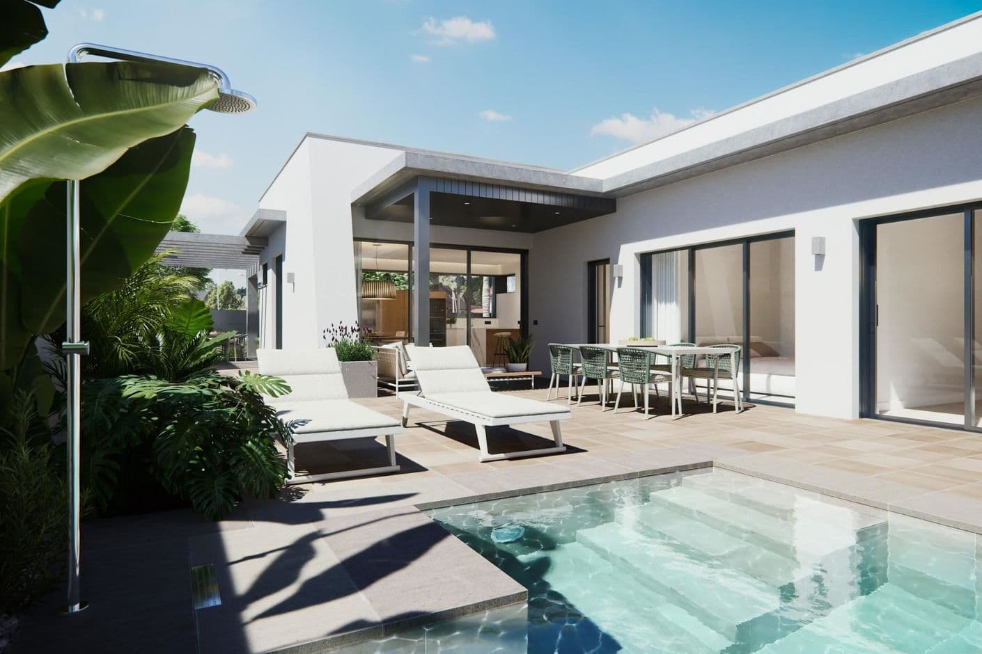 Elegant nybyggd villa på en våning i exklusiva San Javier.