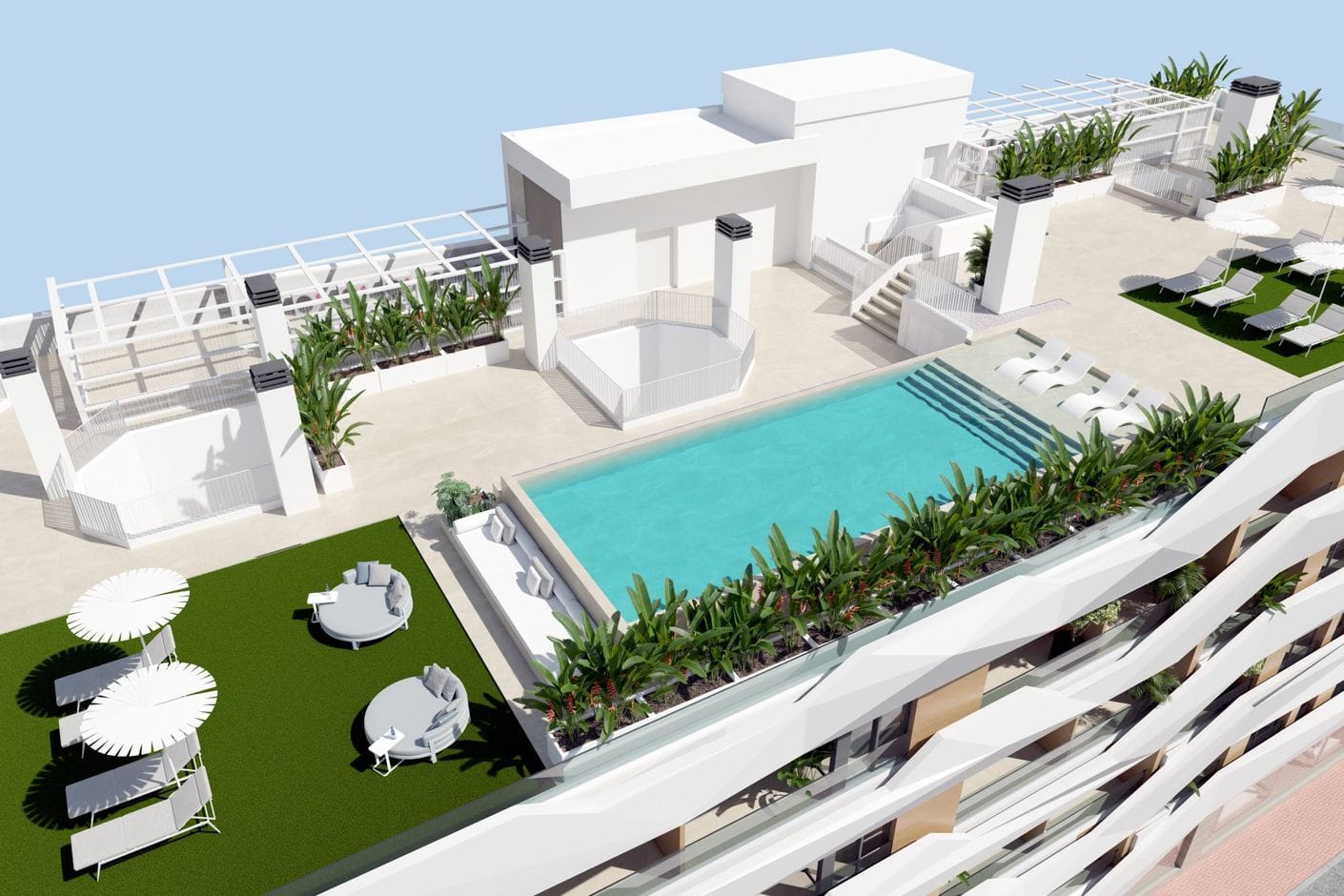 Solarium+Piscina+Fachada