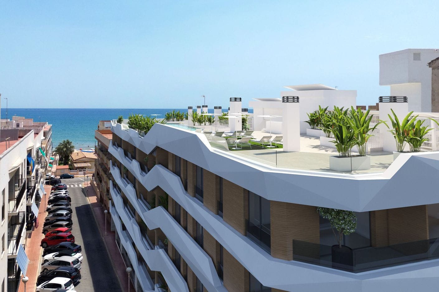 Fachada con vistas al mar