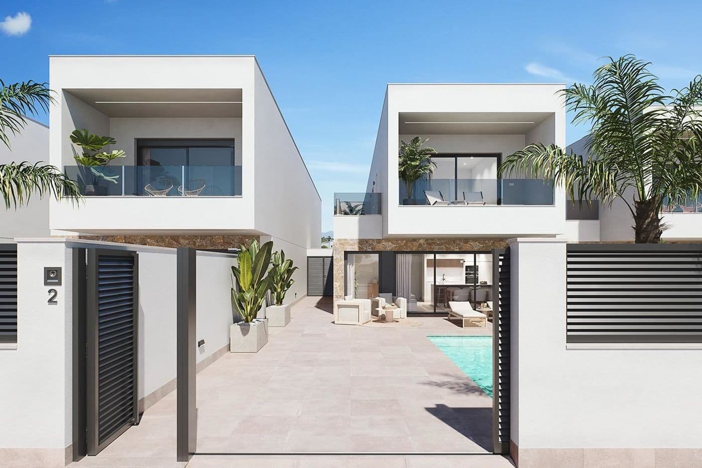 Moderne, neu gebaute Villen mit privatem Pool in San Pedro del Pinatar Moderne, neu gebaute Villen mit privatem Pool in San Pedro del Pinatar