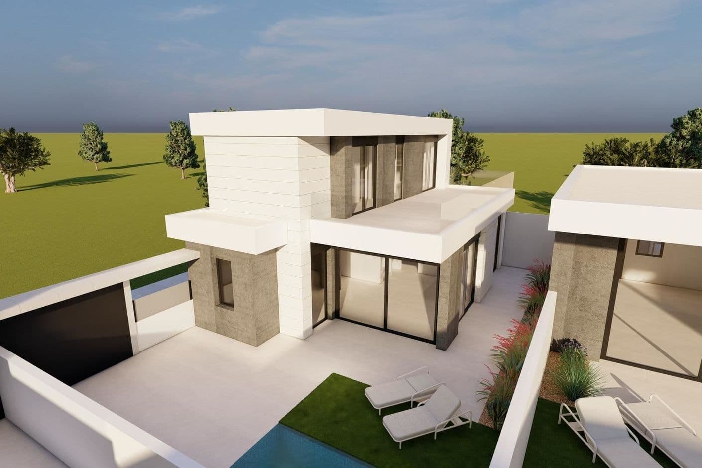 Modern villas with private pool and sun terrace in quiet area Modern villas with private pool and sun terrace in quiet area
