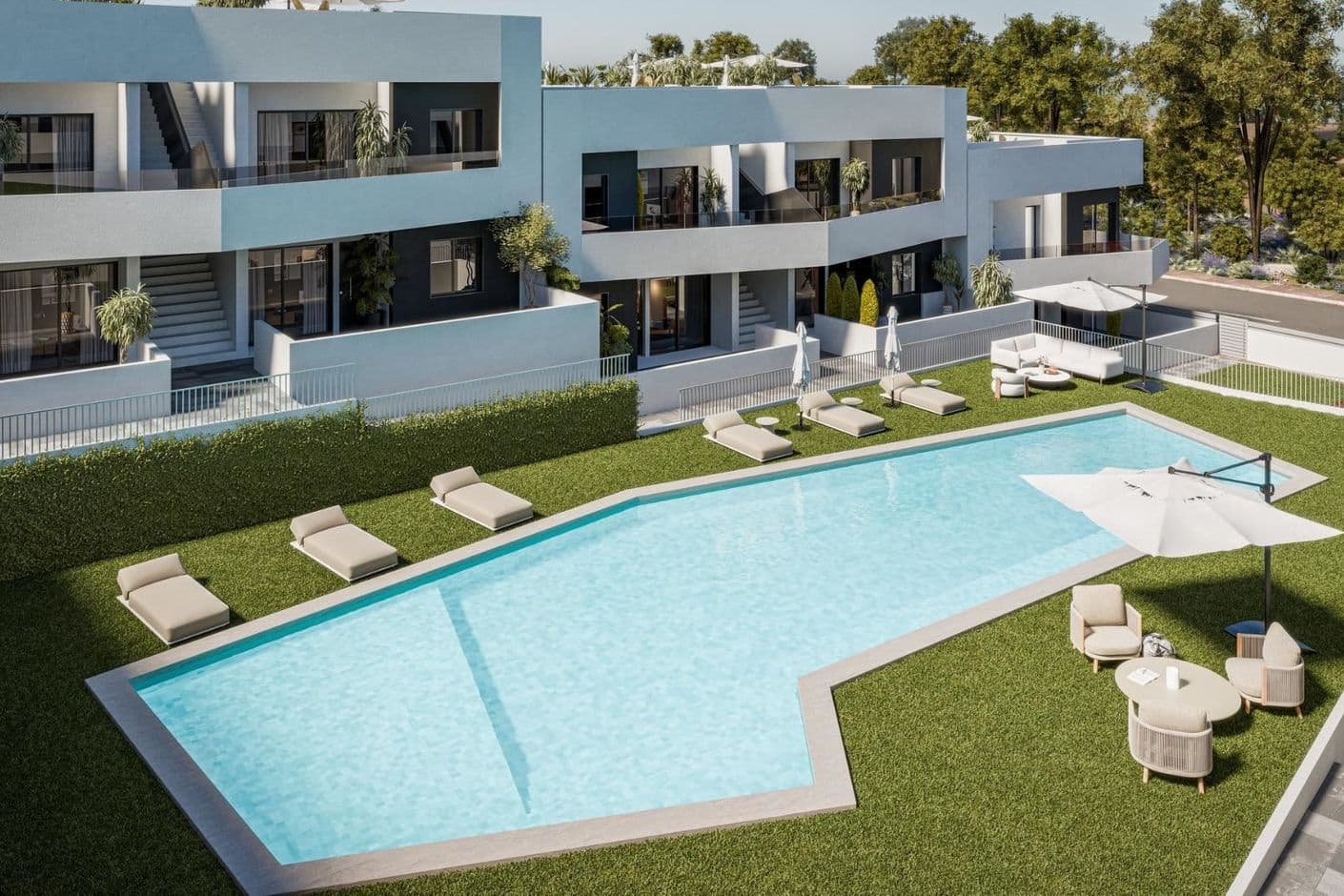 Modern bungalows with garden or solarium in quiet area Modern bungalows with garden or solarium in quiet area
