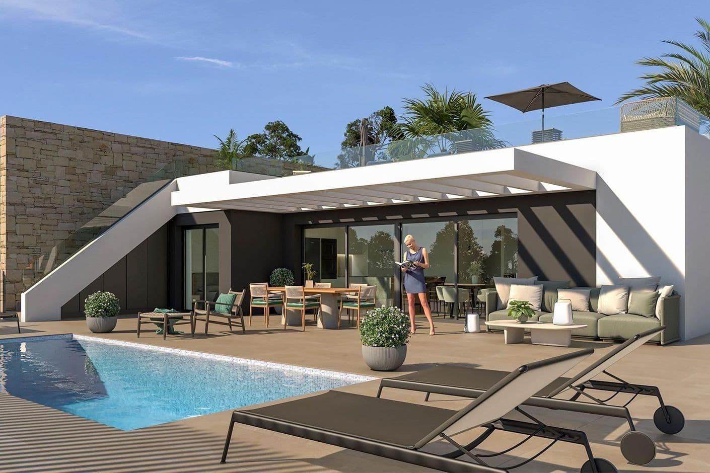 Modern villas with private pool and sea view Modern villas with private pool and sea view