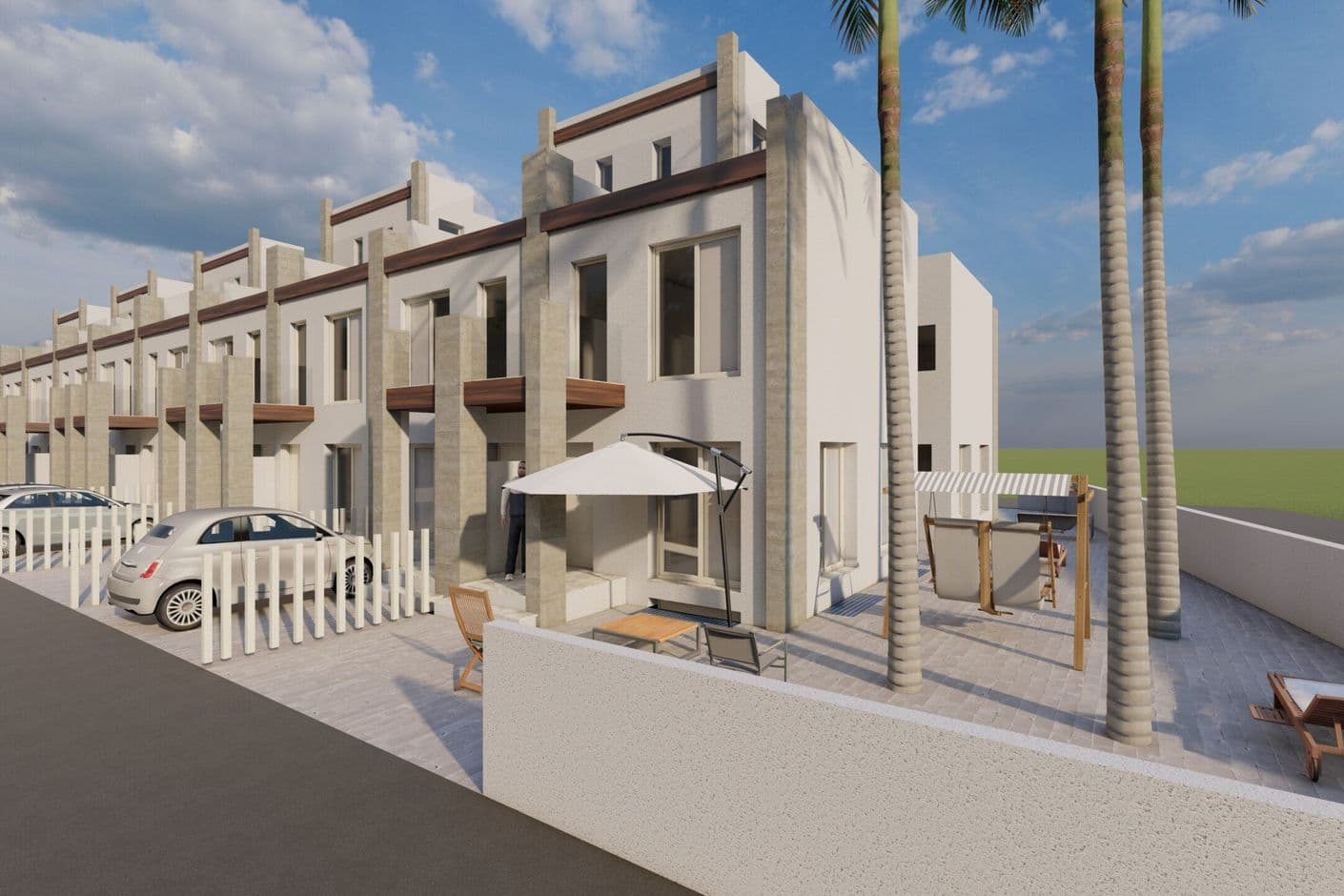 Moderna residencia de tres plantas con solárium y aparcamiento privado. Moderna residencia de tres plantas con solárium y aparcamiento privado.